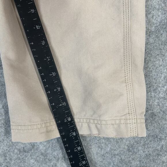 Duluth Trading Co Cargo Pants Mens 36X30 Beige Khaki Straight Leg Workwear Flaws - Picture 3 of 13